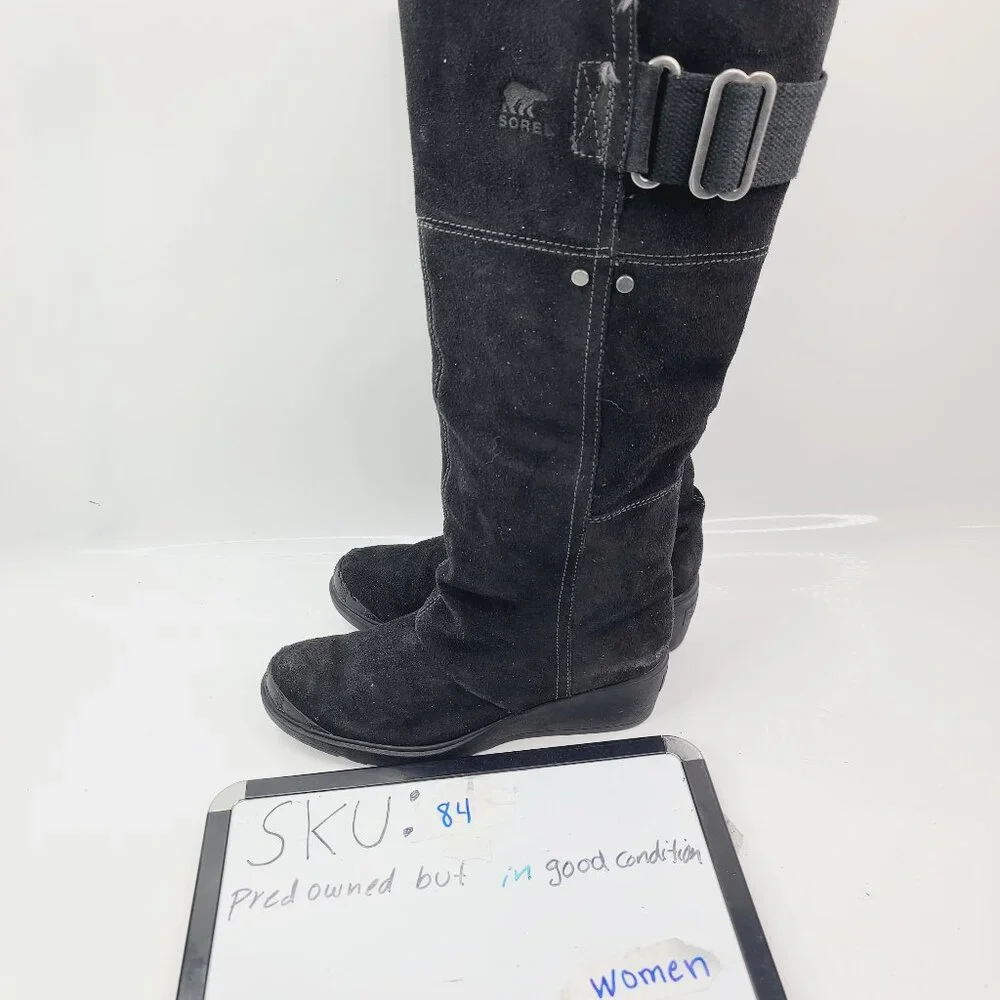 Sorel Women's Black NL2119-010 Suede Waterproof Heeled‎ Slim Winter Boot Size 6
